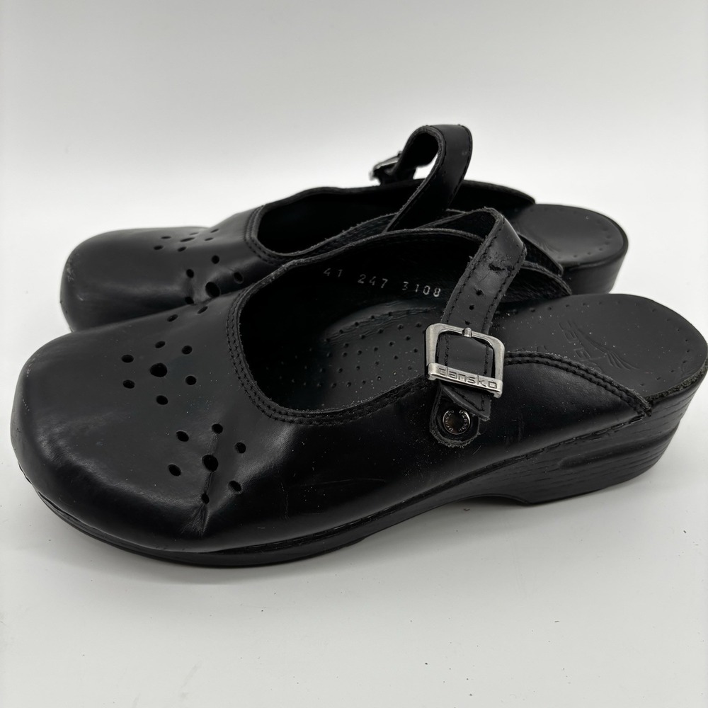 Dansko Merrie Mary Jane Comfort Shoe Clog Mule Black Leather Size 10 EUR 41 - Picture 5 of 8